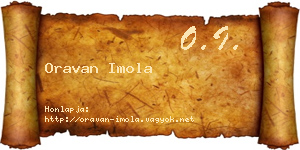 Oravan Imola névjegykártya